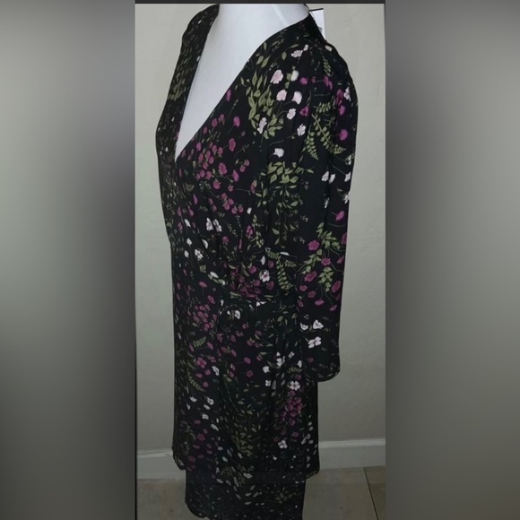 🎉HP🎉New! Joie Acantha 3/4 Sleeve Black Floral Wrap Dress Size Large🌿 - Picture 8 of 12